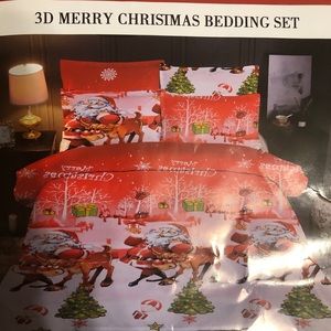 3D Merry Christmas Bedding Set Twin